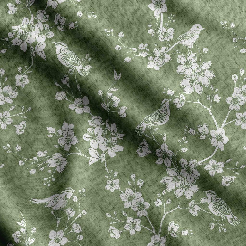 Soimoi Bird & Flowers  Print  Cotton Cambric Quilting Fabric Sold by The Yard 42 Inch Wide Medium Weight Cotton Fabric Sewing  Supplies