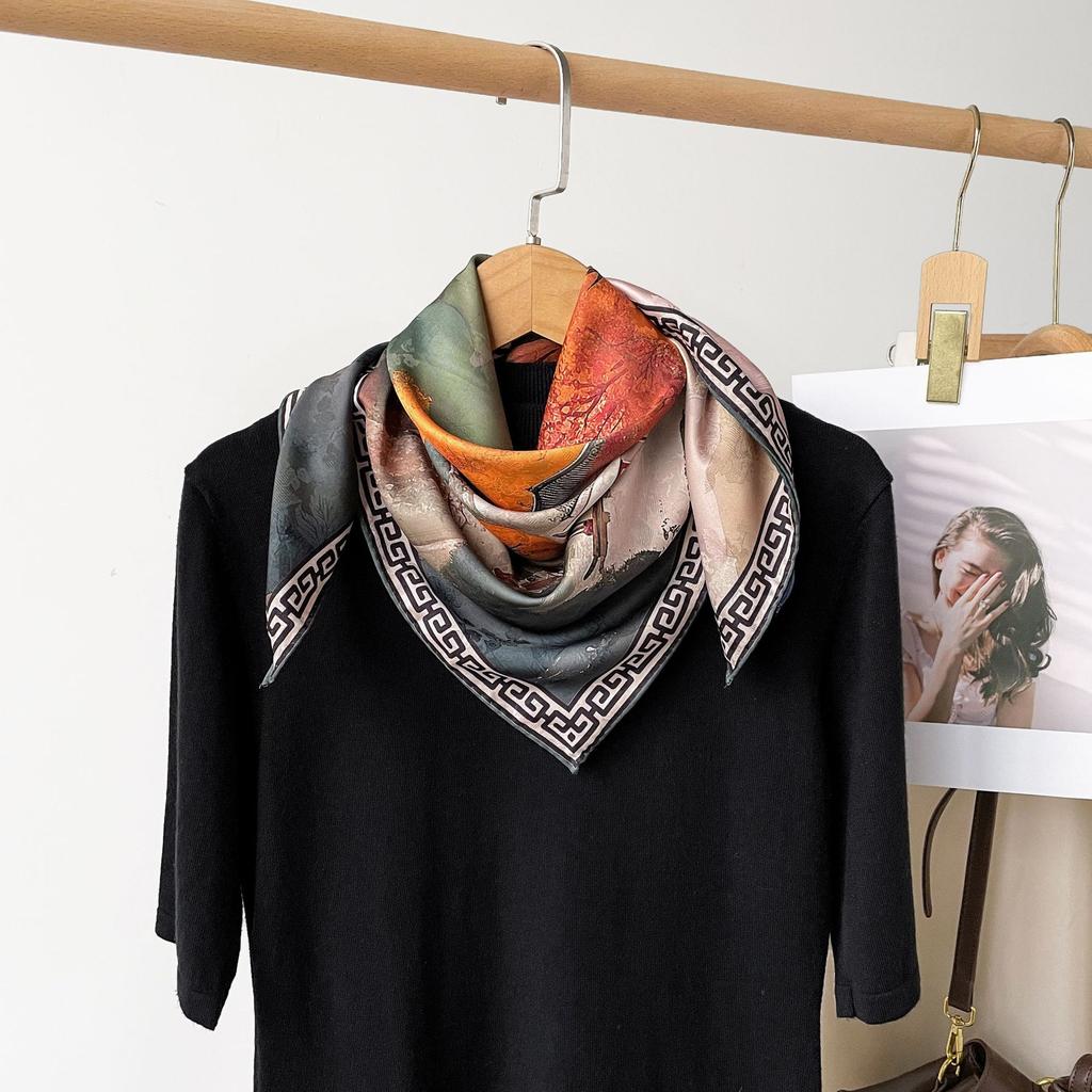All-match Silk Scarf Square Scarf High-end Fragrance Cloud Scarf Women High-end Sunscreen Scarf Summer Yiwu Silk Scarf Scarf Scarf