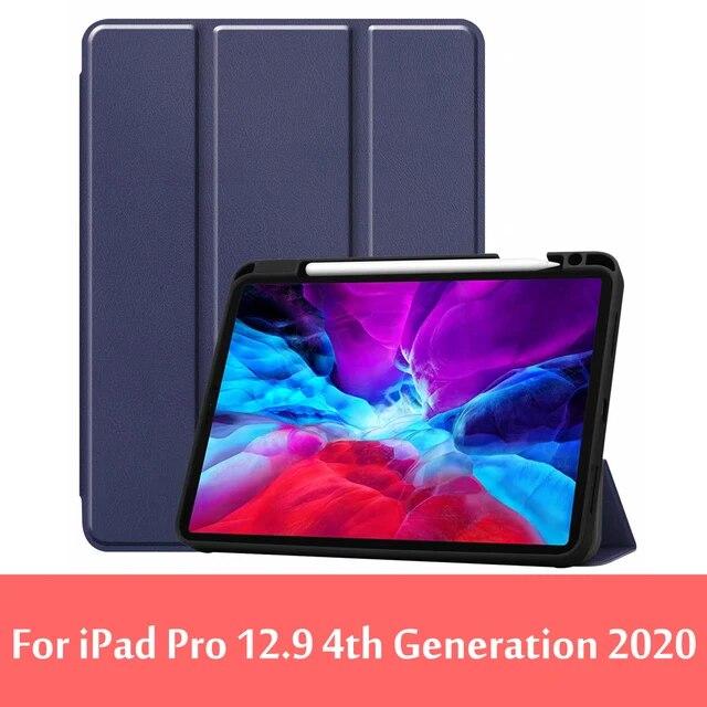 Магнитный тройной чехол для iPad Pro 12.9 2020, чехол с функцией автоматического сна/пробуждения 4-го поколения Funda