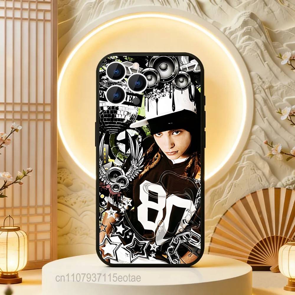 Чехол для телефона певца Тома Билла К-Каулитца Силиконовый Мягкий Для IPhone 16,17,15,11,13,12,14,Mini,Pro,Max,Plus,Air,E Черный