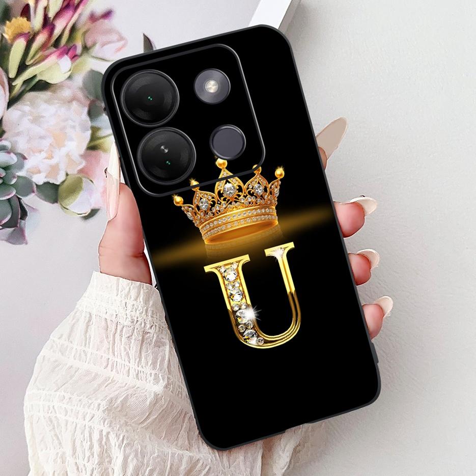 Для Infinix Smart 7 HD Чехол X6516 Роскошный Чехол с Буквами Мягкий Силиконовый Чехол для Телефона Для Infinix Smart 7 Plus Smart7 X6515 X6517 Сумки