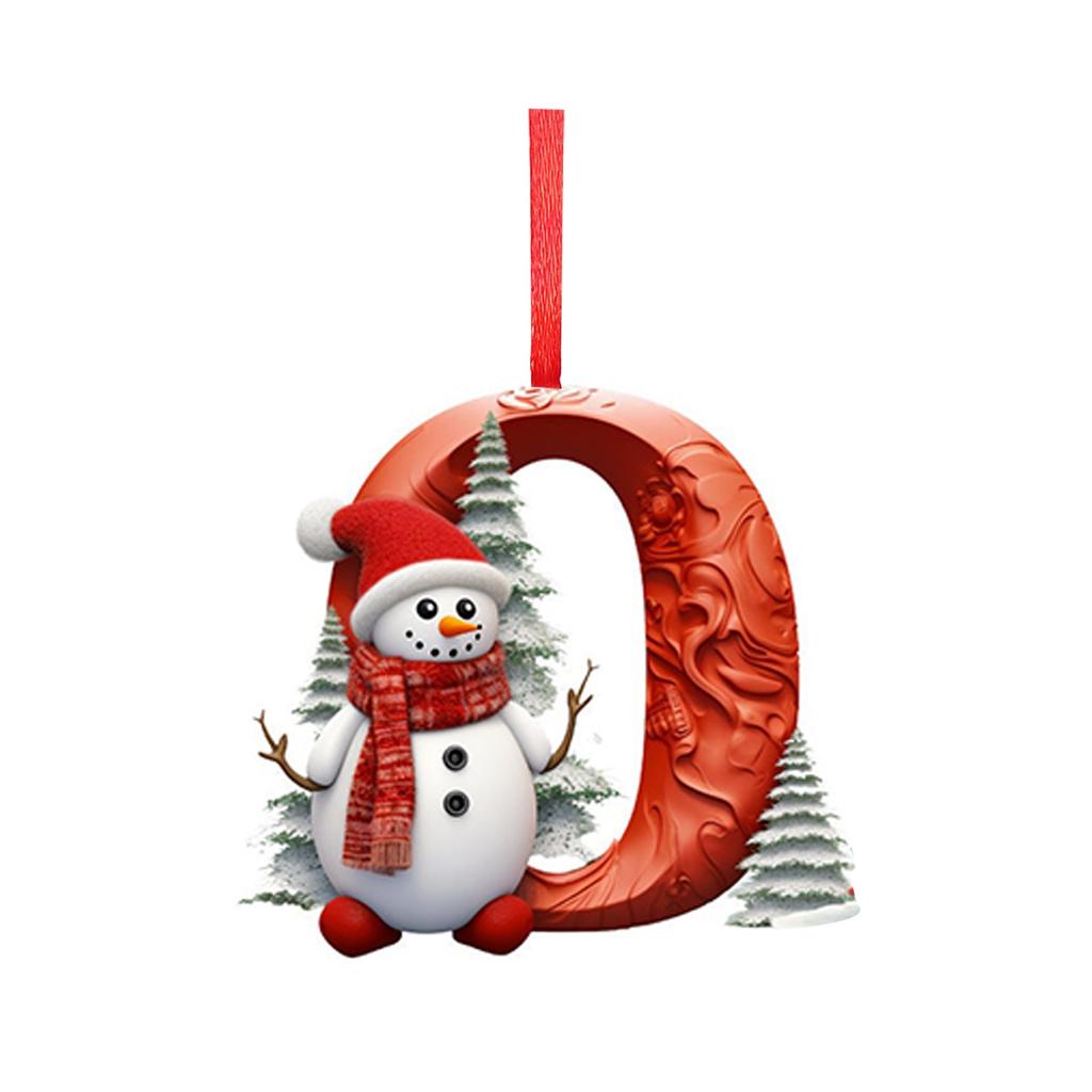 2D 26 Letter Christmas Ornaments Acrylic Flat Christmas Tree Home Decorations Ornaments