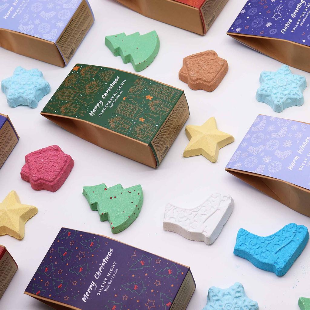 Bath Bomb Gift Set, Christmas 4-Pack