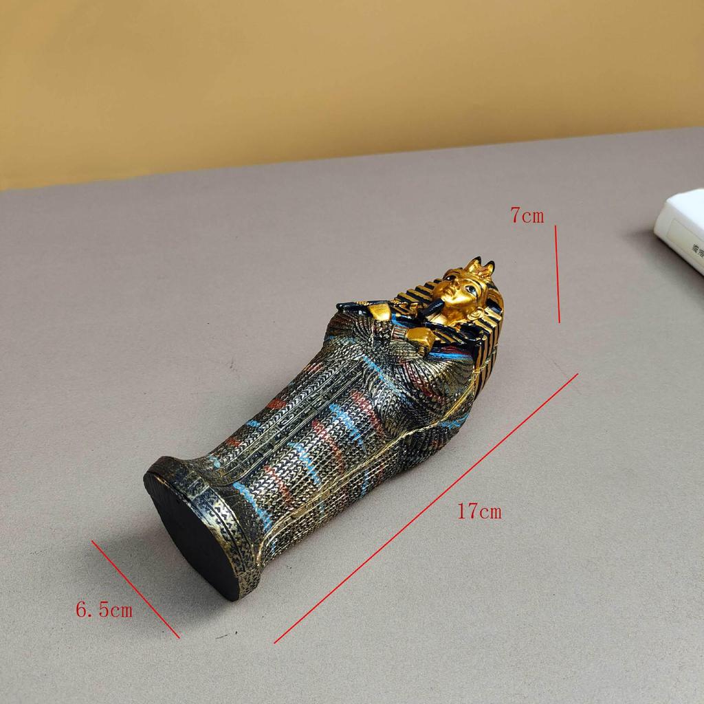 Cross-Border Egyptian Mummy Pyramid Figurine - Pharaoh Coffin Souvenir Craft Ornament