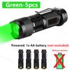 Mini LED Flashlight Green/Red Zoomable Tactical Torch Lamp Hunting Portable Torch Flash light Adjustable Flashlight for Hiking