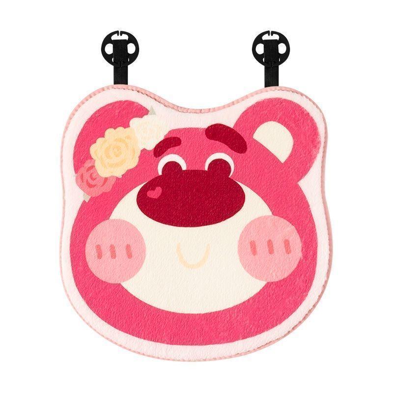 Cartoon Strawberry Bear Car Seat Cushion Plush Skin Friendly Cute Universal Seat Cover Soft Comfortable Vehicle Seat Pad