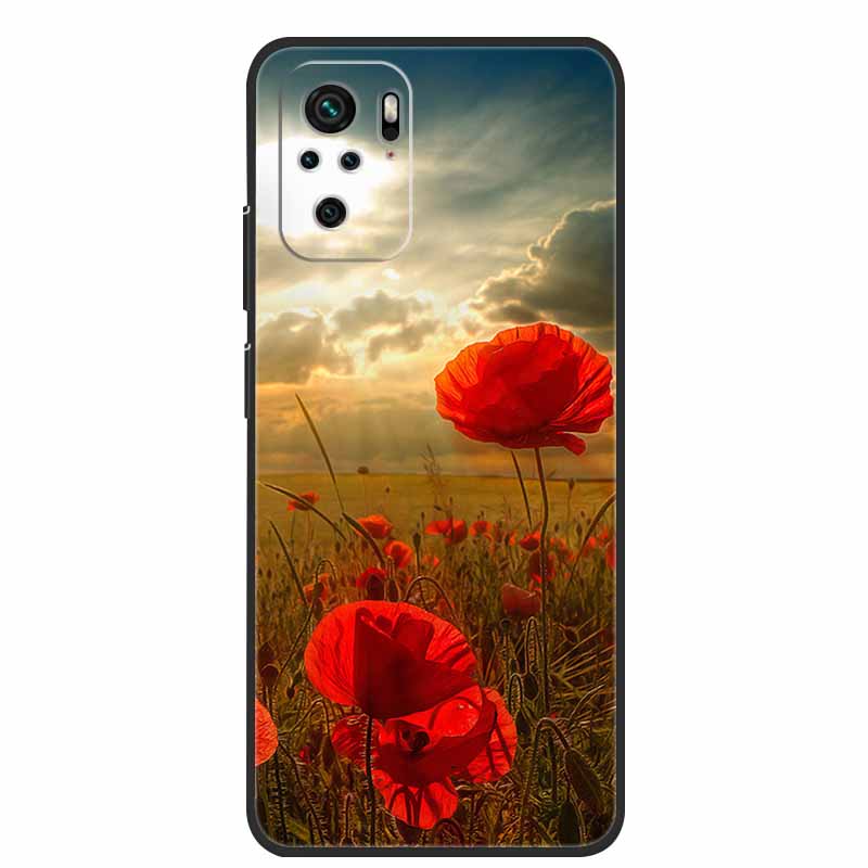 For Xiaomi Poco M5s Case Luxury TPU Soft Silicone Phone Back Cover for PocoM5s Shockproof Flowers Cute Cartoon Flowers New Coque