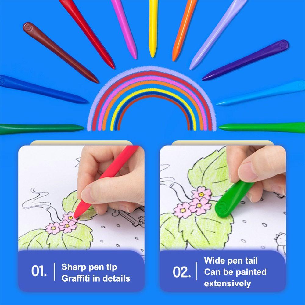 12/24/36/48Цвета 12/24/36/48Цвета Пластиковые Мелки Не Грязные Руки Инструменты Для Рисования Канцелярские Товары