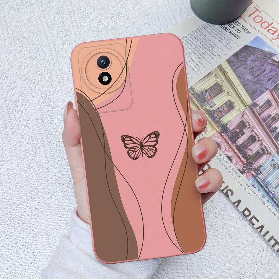 Чехол для телефона Vivo Y31 Y33 Y33S Y02S Y16 Y51 Y91C Y22 Y35 Y11 Y12 Y20, защита камеры, мягкий силиконовый чехол с бабочкой и подсолнухом для Vivo, бампер, чехол