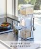 Yamazaki Jitsugyo 3652 Easy To Clean Space Saving Seasoning Rack, Seasoning Container, Seasoning Stocker, 2 Pieces & 3 Rack Set, Slim Tower, White