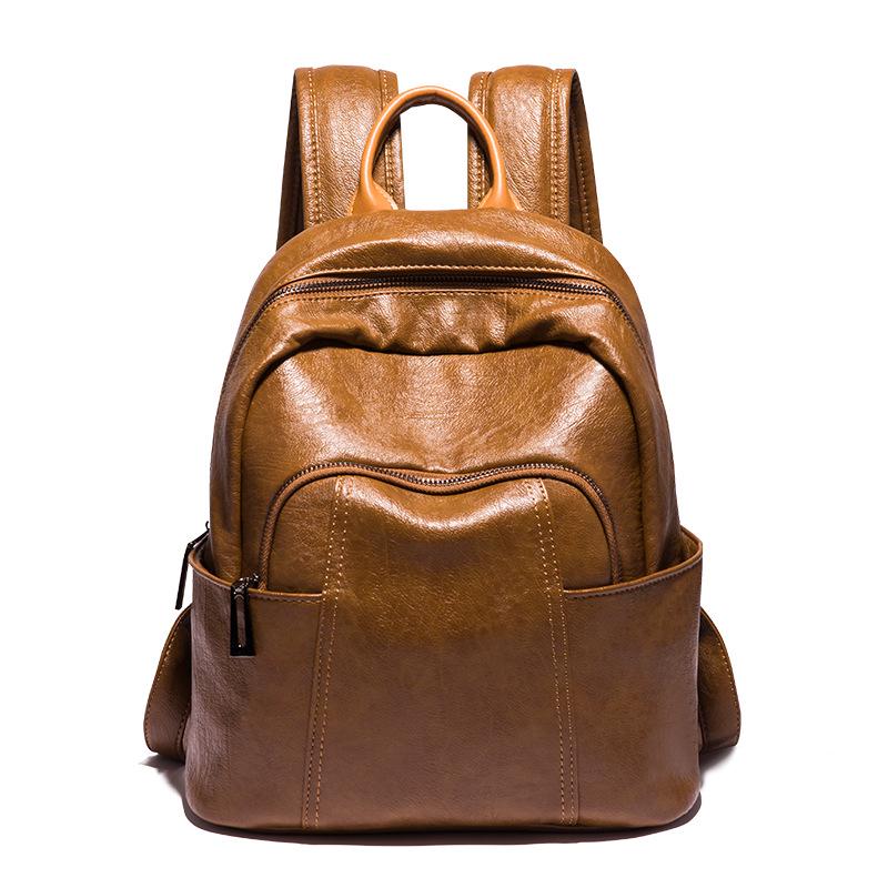 Fashionable Backpack for Women New Spring Korean Version Easy To Match Large Capacity Soft Leather Student Backpack Travel Bag