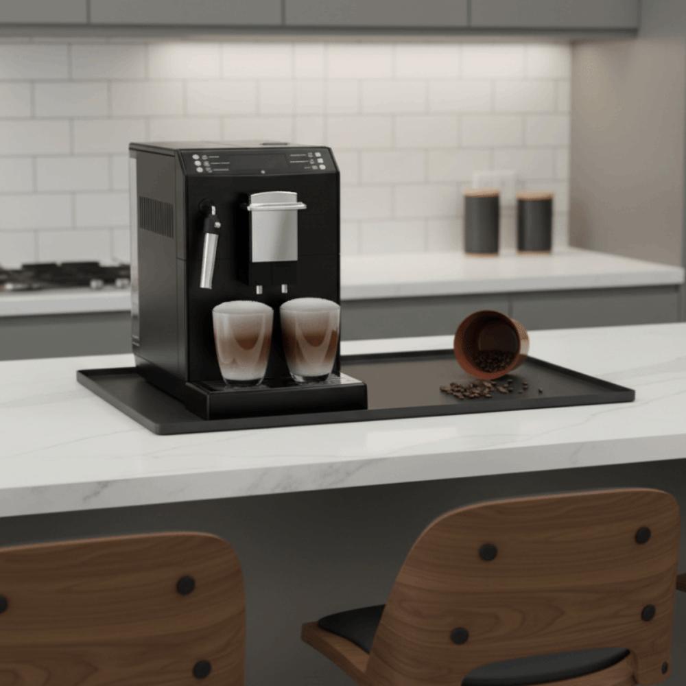 2 in 1 Silicone Coffee Machine Mat Non-Slip Countertop Protector Mat for Water Cup Mug