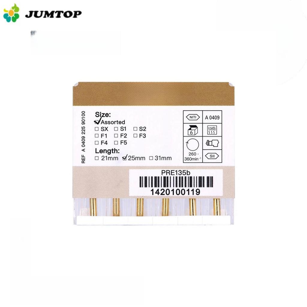 2 коробки стоматологических эндодонтических золотых больших конических файлов NITI Rotary Files Engine Use 25 мм 6 шт./коробка стоматологических инструментов