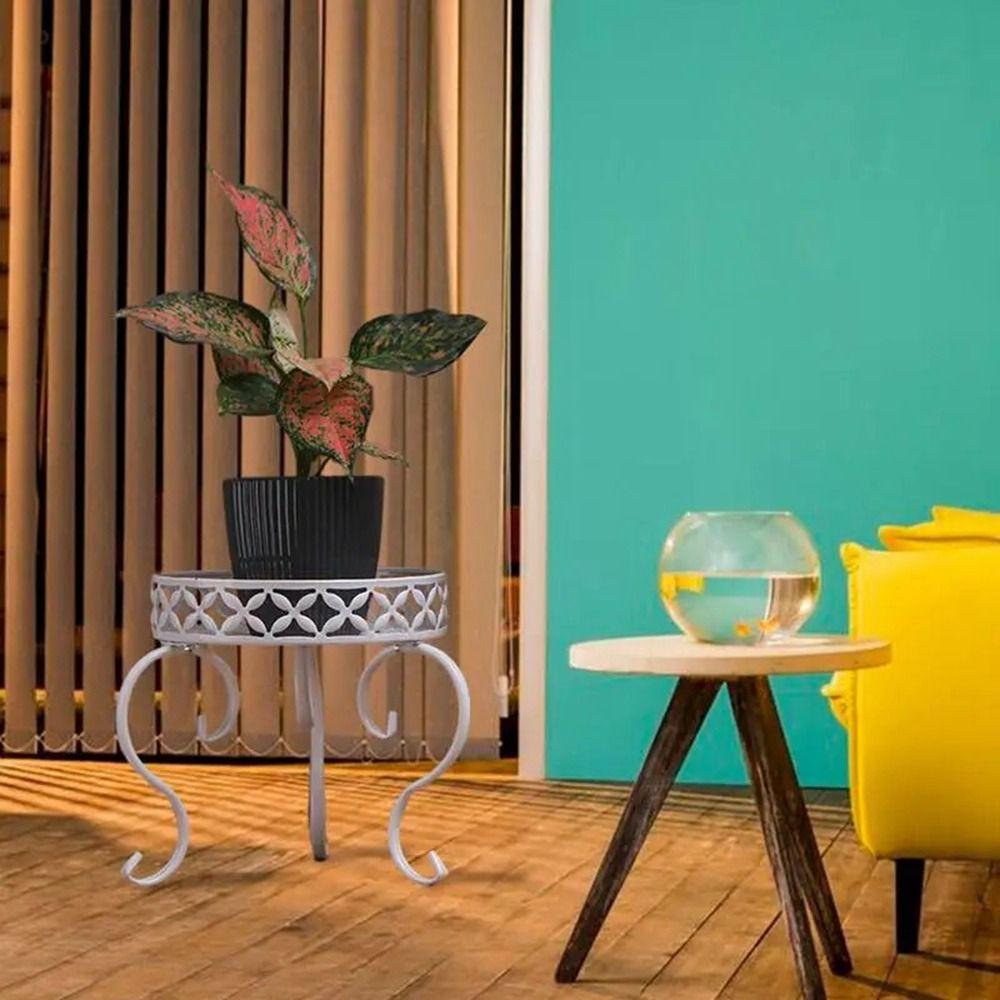 Напольная подставка для растений из кованого железа Одноярусная мини-подставка для цветочных горшков Комнатное растение