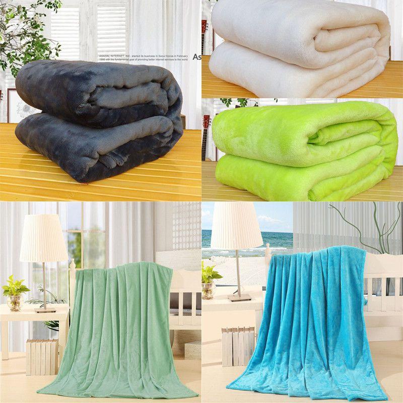 Супермягкий Теплый Фланелевый Плед для Уютных Ночей, Однотонные Варианты