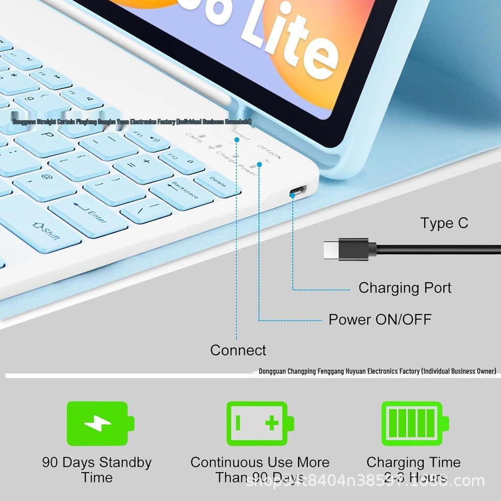 Магнитная Bluetooth-клавиатура и защитный чехол для Samsung Galaxy Tab S10 Lite/FE и Tab S6 Lite с мышью