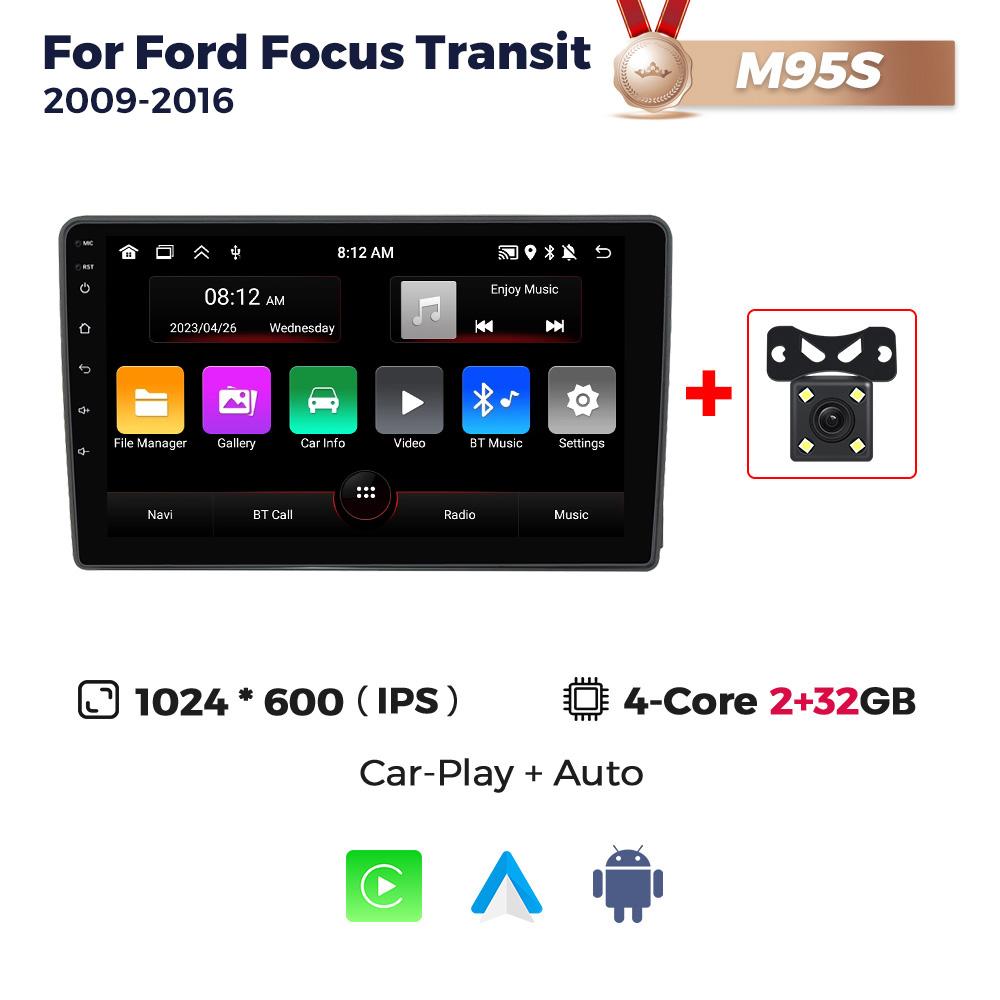 Navifly 8Core 2Din Android автомобильное радио для Ford Focus II C-Max S-Max Fusion Transit Galaxy Kuga 2006-2011 мультимедийный проигрыватель GPS BT