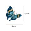 New Arrival Rhinestone Omber Color Blue Butterfly Brooches For Women Insect Pin Winter Design Fashion Jewelry