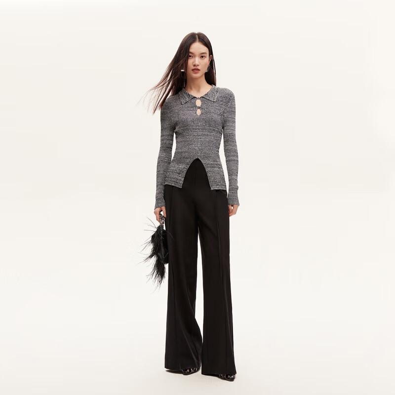 VEROMODA Women's Waterdrop Cut-out Ribbed Knit Top