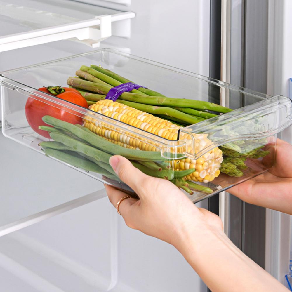 Прозрачный органайзер для холодильника, ящик для хранения фруктов и яиц в холодильнике, ящик для холодильника под полкой, кухонный органайзер для свежести