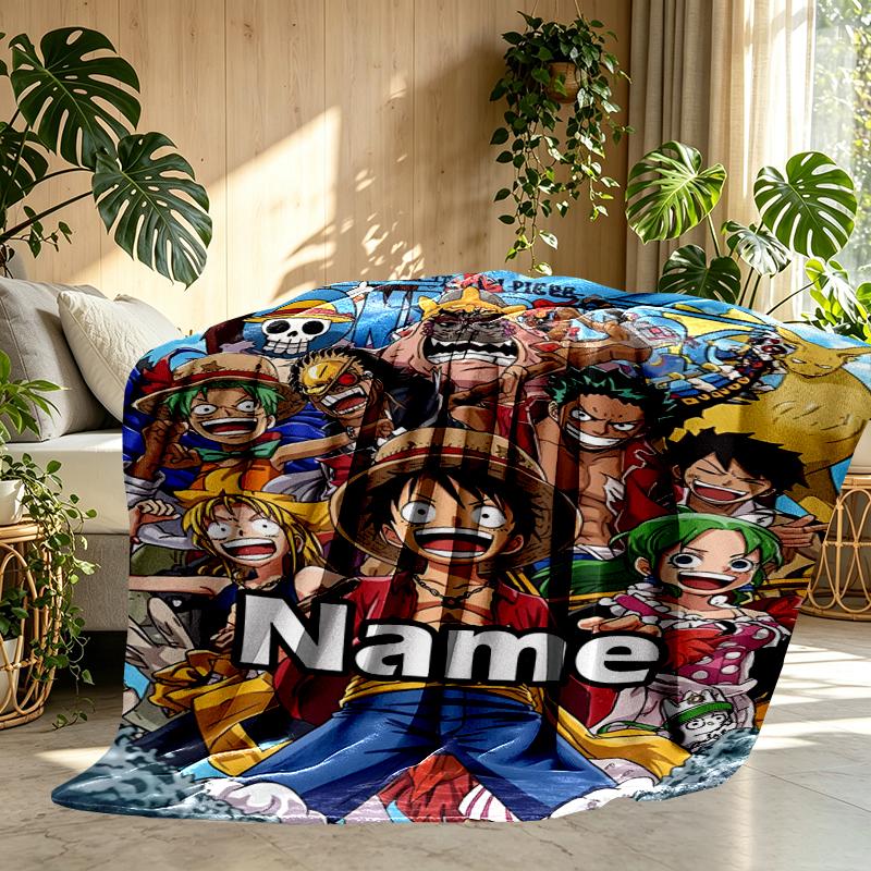 Custom Name Personalized One Piece Print Blanket, Home Decor, Bedroom, Sofa, Camping, Couch, Gifts for Birthday Christmas