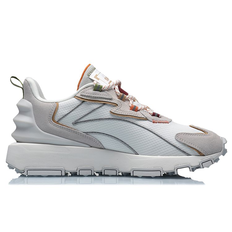 Кроссовки мужские Li Ning Zhu Long Classic с низким верхом, амортизирующие, прочные, белые, серые AGCQ623-5