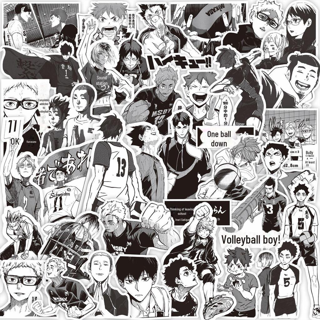 1000 черно-белых аниме-наклеек: Demon Slayer, One Piece и многое другое для украшения блокнота