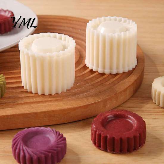 Detachable Dough Press Sunflower Pattern Round Mooncake Mold, Hand Double Ended Plastic Pastry Personalized Cookie Stamp Tool, Easy Clean Embosser for