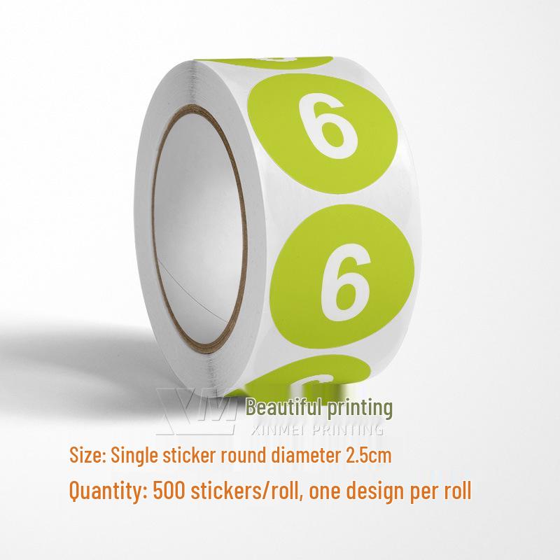 Самоклеящиеся круглые наклейки с номерами 1-33 – Цветные этикетки-идентификаторы в рулоне