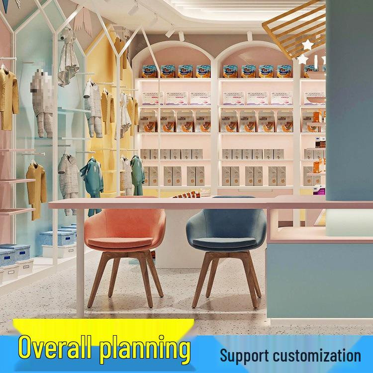 Steel-Wood Display Rack for Stationery, Baby & Maternity Items, Bags, Cosmetics, Clothing, and Toys