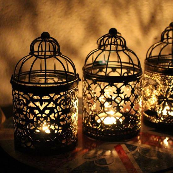 Винтажный полый подсвечник, подсвечник, фонарь, подвесной стол, украшение для дома