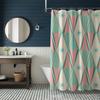 Mid Century Modern Retro Geometric Shower Curtain Vintage 50S Mcm Green Pink And Cream Quirky Bath Decor Colorful Shower Curtain