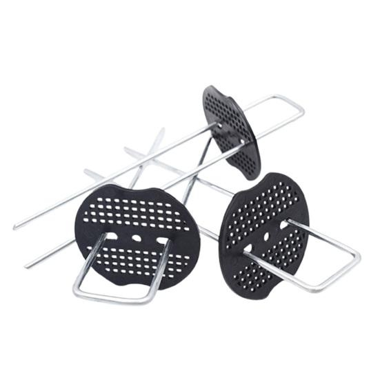 Yousheng 50/100 шт. U-образный колышек для грунта, антикоррозийный садовый колышек с прокладками, простая установка, многоразовые многоцелевые колышки для земли