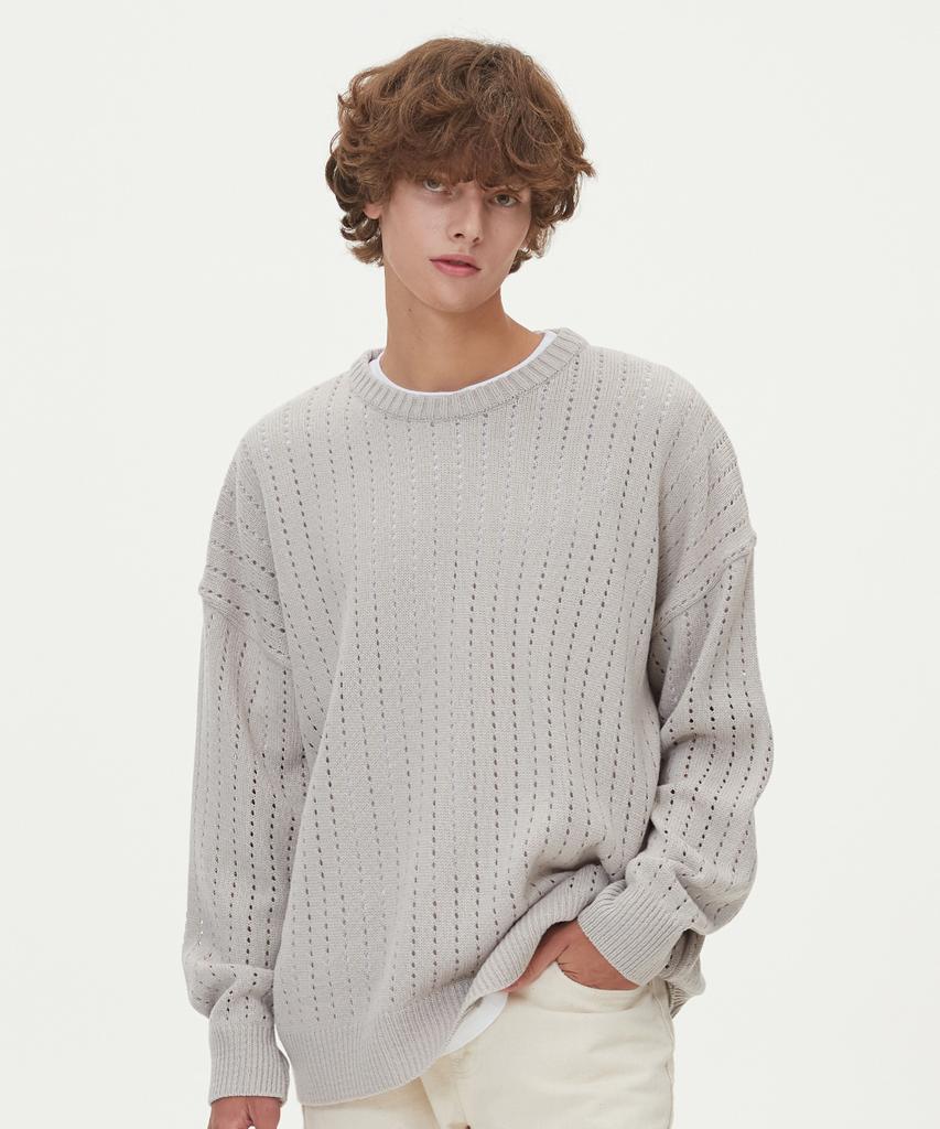 BLOND9 Punched Round Knit_Gray