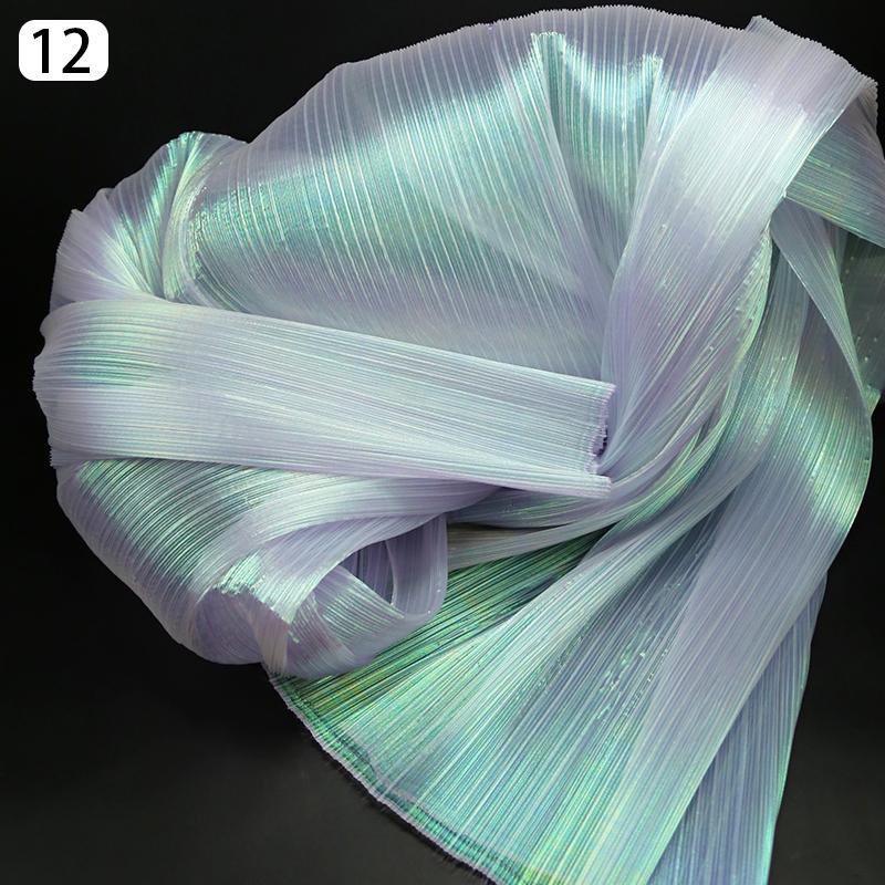 Organza Mermaid Pleated Fabric Ruffled Tull Wedding Photography Background Stage Decoration for Costume Party Dress Sewing Craft