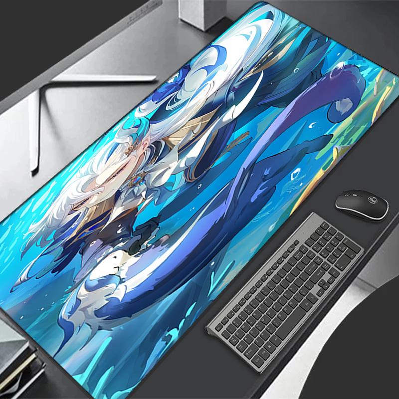 Genshin Impact Navelette Theme Premium Non-slip Mouse Pad with Stitched Edges,Durable Rubber Material,for Desktop & Gaming Great Gifts