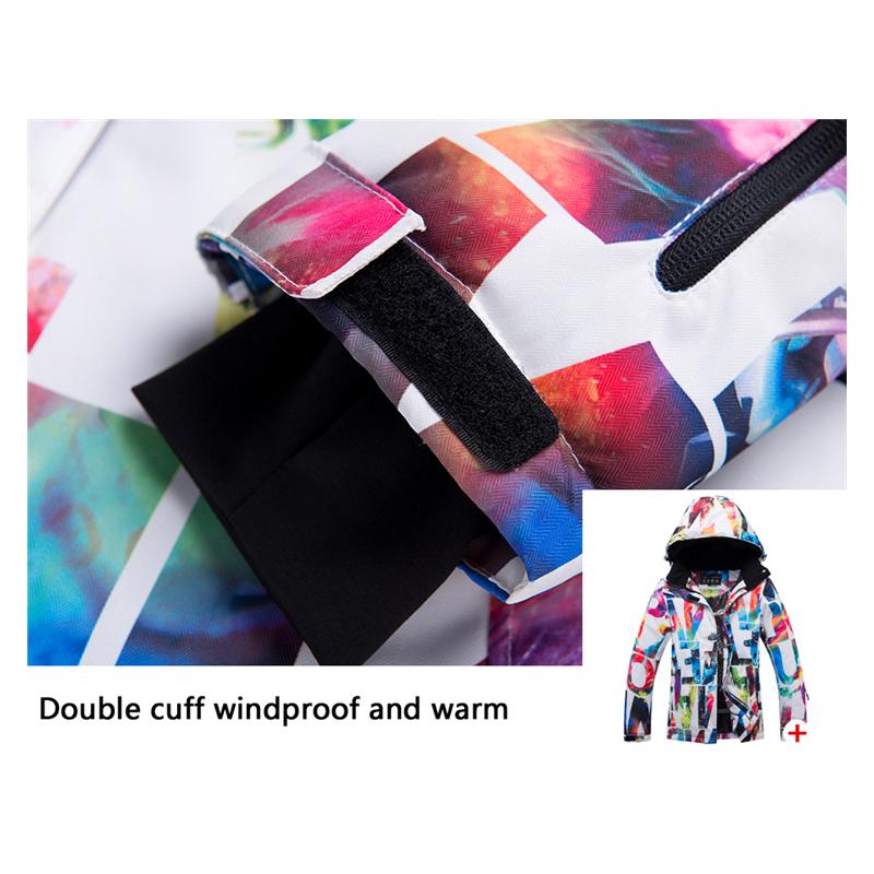 Зимний лыжный костюм для женщин, толстая теплая лыжная куртка, водонепроницаемое ветрозащитное пальто для катания на лыжах и сноуборде