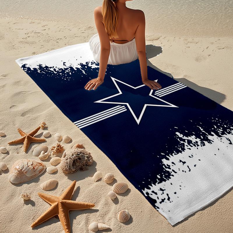 Dallas Cowboys Microfiber Beach Towel, Lightweight And Quick-Dry, for Summer Travel, Beach Essential, Swimming Pool