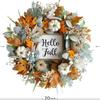 День благодарения Рождественский настенный венок с морозным листом Тыква Осенний венок с подвеской Кленовый лист Азия