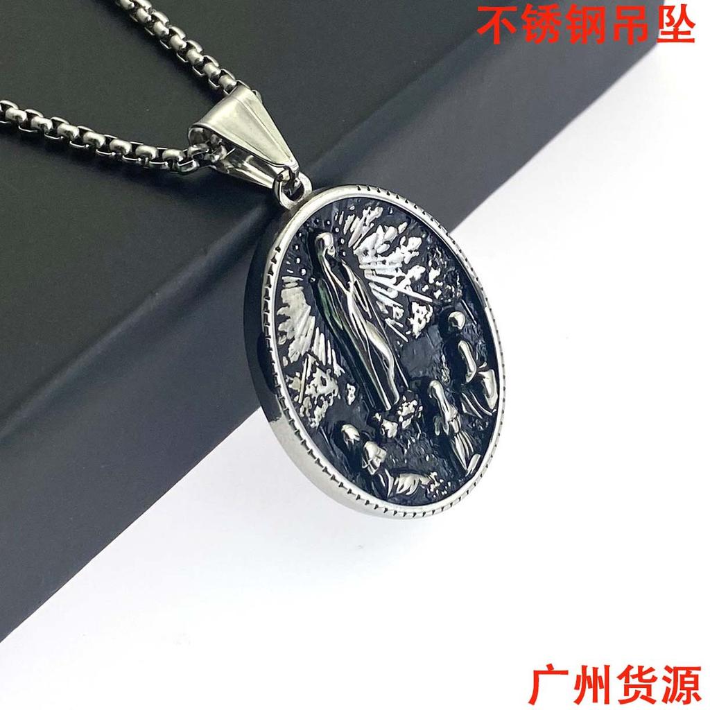 Ожерелье Древнегреческая мифология Подвеска из титановой стали Дева Мария Иисус Бирка Цепочка для свитера Аксессуары