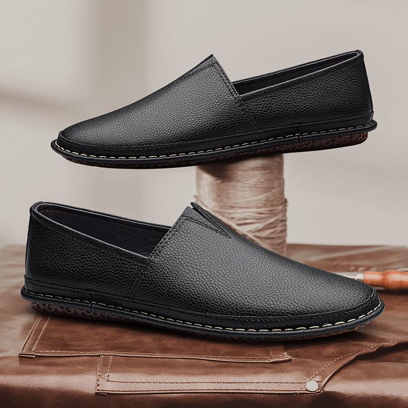 Fashion Men Loafers Slip On Fashion Soft Moccasins Outdoor Spring Autumn Genuine Leather Shoes Men Flats Driving Shoes Man Moccasins