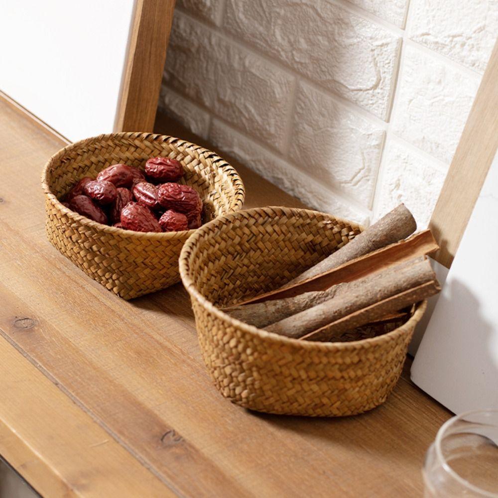Домашнее настольное украшение Ротанговые корзины для хранения Имитация ротанга Плетеные вручную корзины