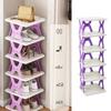 Органайзер для обуви с пыленепроницаемыми отсеками, складная конструкция, большая вместимость, портативная складная стойка для хранения обуви