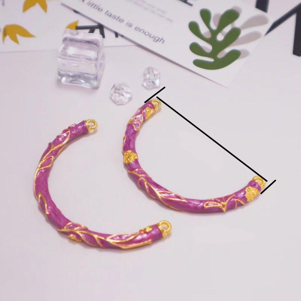 Enamel Peony Filigree Flower Bangle Bent Half Bracelet Women's Hand Bracelet  Jewelry Gifts