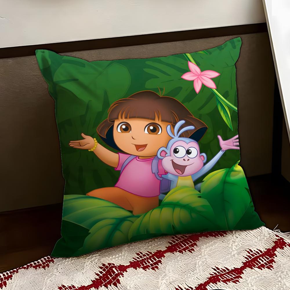 Anime cute DDora the EExplorer Cushion Cover Reversible Soft Durable Pillow Cover Home Car MultiScene Use for Daily Comfort