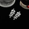 Premium Princess Full Diamond Leaf Necklace Earrings Set Court Zircon Set Chain Dress Accessories