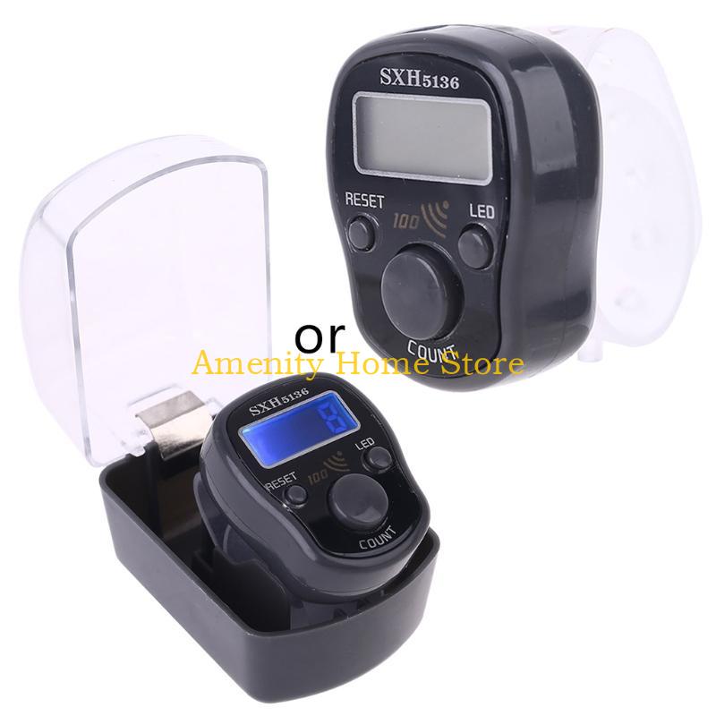 F26C Portable Wrist Digital Electronic Counter with LED Light and Sound Manual Reset Decompression Relaxation Finger Tool