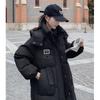 Женское длинное пуховое пальто в корейском стиле 2025 года: Зимняя куртка средней длины, утолщенная, выше колена