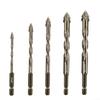 5pcs Eccentric Drill Bit,4 Edge Masonry Drill Bits Set,For Concrete Glass Brick.