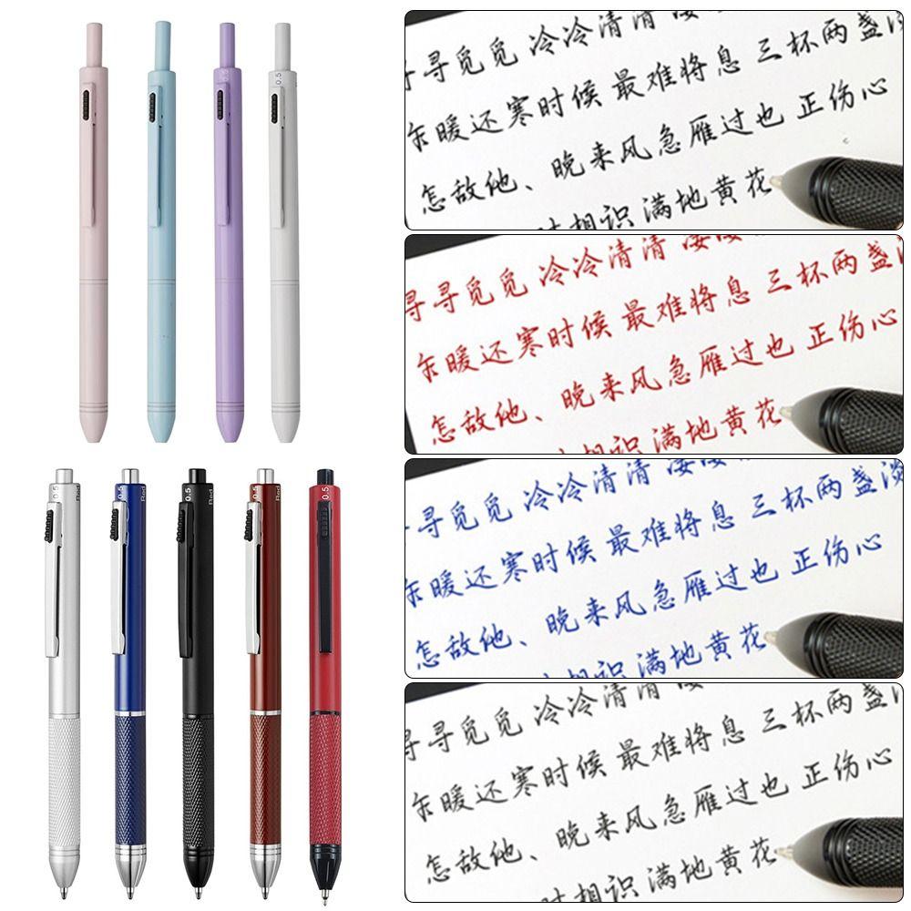 Press Type Multifunction Pen 4-in-1 0.5mm Mechanical Pencil Simple Writing Pen  School Office